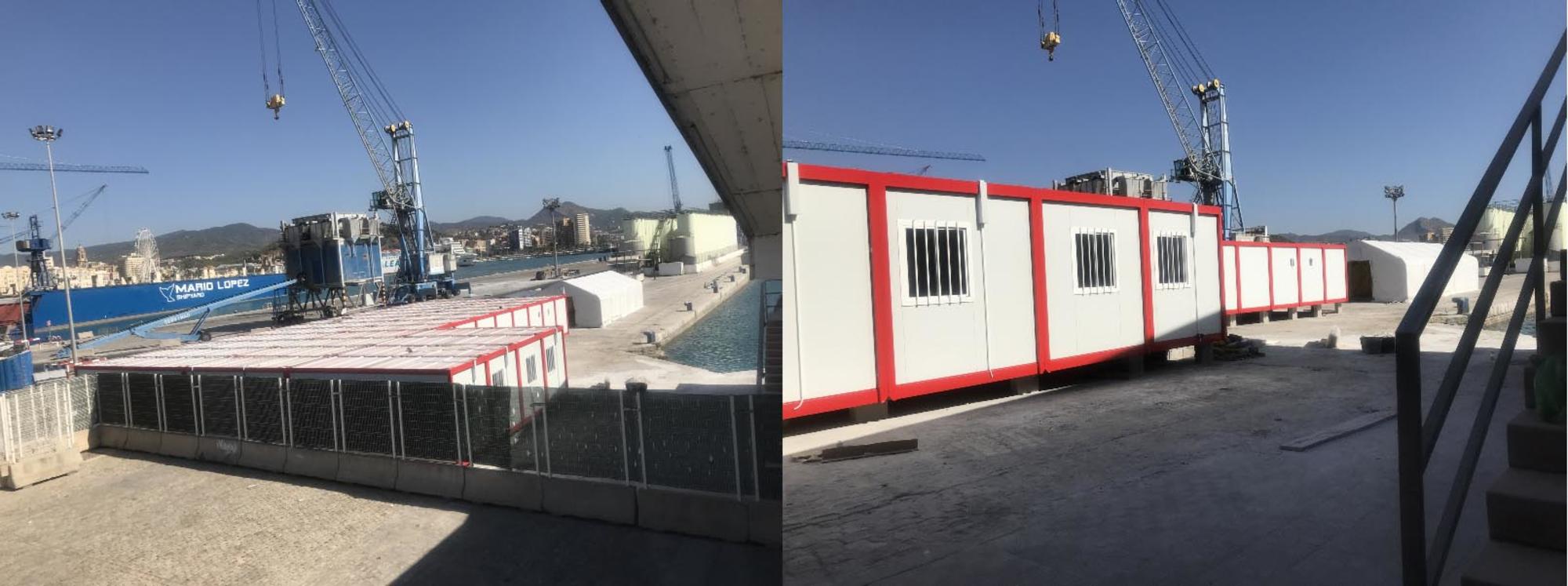 Instalaciones precarias para la recepción de migrantes en Málaga.
